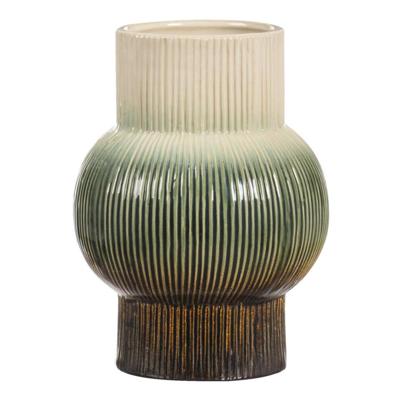 Leen Bakker - Vaas Olivia - Groen - 18xØ13 Cm - Keramiek - Groen#Multikleur