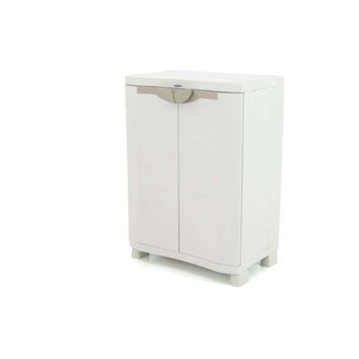 RUIMTESVER 70 PLASTIKEN 2 deuren lage kast met planken - l 70 xb 45 xh 100 cm - Space SAVER bereik - Binnen en buiten