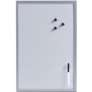Magnetisch whiteboard/memobord met grijze rand 40 x 60 cm   -
