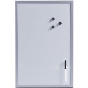 Magnetisch whiteboard/memobord met grijze rand 40 x 60 cm