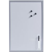 Magnetisch whiteboard/memobord met grijze rand 40 x 60 cm   - - thumbnail
