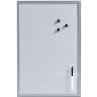 Magnetisch whiteboard/memobord met grijze rand 40 x 60 cm - thumbnail