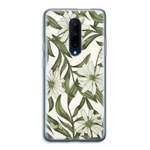 Wit bloemenpatroon: OnePlus 7 Pro Transparant Hoesje