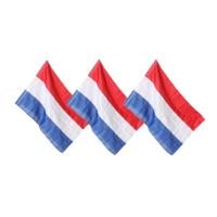 Nederlandse vlag - 3x - rood/wit/blauw - polyester - 100x150 cm - vlag voor buiten