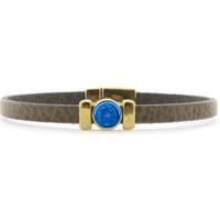Qoss Taupe Armband Isabel Blauw | Goud - Maat M