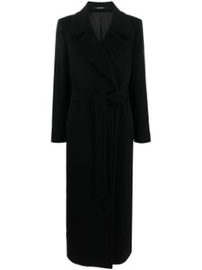 Tagliatore manteau long en cachemire à taille ceinturée - Noir