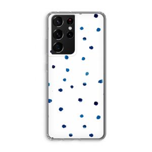 Blauwe stippen: Samsung Galaxy S21 Ultra Transparant Hoesje
