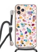 Terrazzo Memphis Pink: iPhone 11 Pro Max Transparant Hoesje met koord