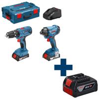 Bosch Professional GSB 18V-21 Accu klop-/schroefboormachine + GDR 18V-160 Accu slagschroevendraaier 18V 2.0Ah in L-Boxx - 0615990L41