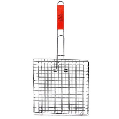 BBQ/barbecue rooster - klem grill - metaal/hout - 22 x 46 x 1 cm