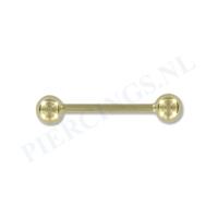 Barbell goud 14 karaat 19 mm