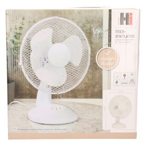 Witte tafel/bureau ventilator 22 cm   -