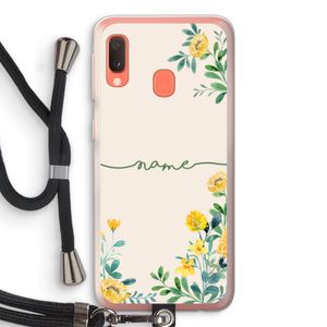 Gele bloemen: Samsung Galaxy A20e Transparant Hoesje met koord