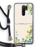 Gele bloemen: Xiaomi Redmi 9 Transparant Hoesje met koord