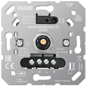 Jung universele dimmer 1731DD voor led 3-100W en overige 20-420W