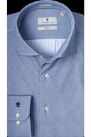 Thomas Maine Roma Tailored Fit Jersey shirt blauw, Effen