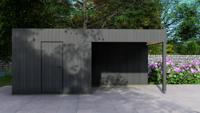 Poolhouse Trendy 300x300 cm + luifel 300 cm - exterieur zwart gecoat- Plat dak- - Van Kooten Poolhouse Trendy 300x300 cm + luifel 300 cm - exterieur zwart gecoat- Plat dak- - Van Kooten