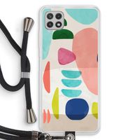 Bold Rounded Shapes: Samsung Galaxy A22 4G Transparant Hoesje met koord