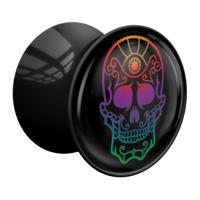 Double Flared Plug met Magic Skull Design Acryl Tunnels & Plugs