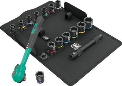 Wera 8100 SB 12 Zyklop Comfort ratelset, omschakelpal, 3/8" aandrijving, metrisch, 16-delig - 05005530001