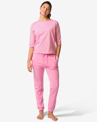 HEMA Damespyjamabroek Babs jersey roze (roze)