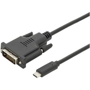 Digitus AK-300332-020-S USB-C-displaykabel USB-C / DVI Adapterkabel USB-C stekker, DVI-D 24+1-polige stekker 2.00 m Zwart Afgeschermd, Afgeschermd (dubbel)