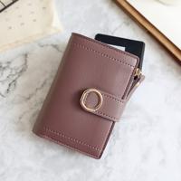 Vrouwen portefeuilles kleine mode lederen tas dames kaart tas voor vrouwelijke portemonnee geld clip portemonnee (paars)