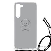 Samsung Galaxy S23 Plus Stevig Bumper Hoesje Grijs Baby Olifant - thumbnail