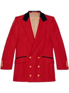 Gucci blazer croisé à revers pointus - Rouge