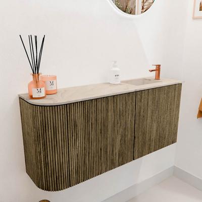 Toiletmeubel Mondiaz Joya Dlux | 91.6 cm | Meubelkleur Dusk | Faye wastafel Frappe Wasbak Rechts | 1 kraangat