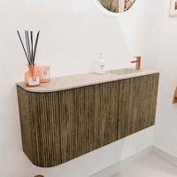 Toiletmeubel Mondiaz Joya Dlux | 91.6 cm | Meubelkleur Dusk | Faye wastafel Frappe Wasbak Rechts | 1 kraangat