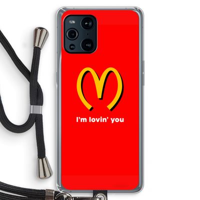 I'm lovin' you: Oppo Find X3 Pro Transparant Hoesje met koord