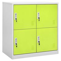 vidaXL Lockerkasten 2 st 90x45x92,5 cm staal lichtgrijs en groen - thumbnail