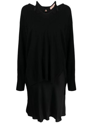 TWINSET robe-pull à design superposé - Noir