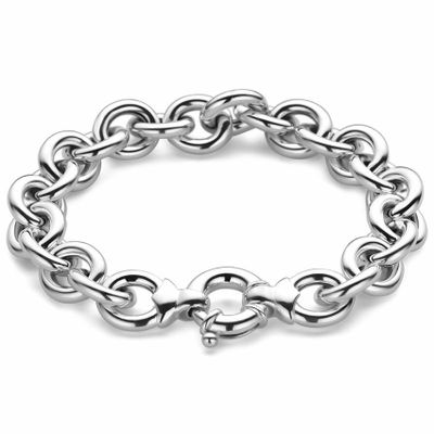 Armband Jasseronschakel zilver 12 mm 19,5 cm