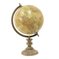 Clayre & Eef Beige Wereldbol/globe 22*22*37 cm 64931 - thumbnail
