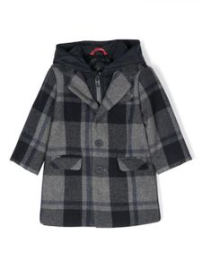 Fay Kids manteau superposé à carreaux - Gris