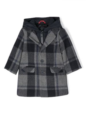 Fay Kids manteau superposé à carreaux - Gris
