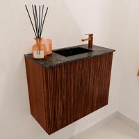 Toiletmeubel Mondiaz Joya Dlux | 50 cm | Meubelkleur Ruby | Faye wastafel Lava Wasbak Rechts | 1 kraangat