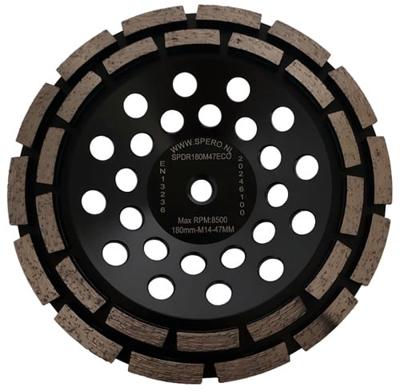 Spero Grof dubbele rij diamant komslijpschijf | Ø180mm | steen | M14 | H=47mm | TBV SPHS2001B-PR - SPDR180M47ECO