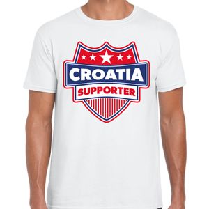 Kroatie / Croatia schild supporter t-shirt wit voor heren