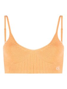 Calvin Klein Jeans brassière à logo brodé - Orange