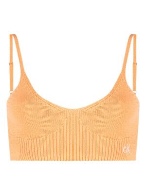 Calvin Klein Jeans brassière à logo brodé - Orange