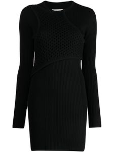 Feng Chen Wang long-sleeve wool minidress - Noir