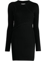 Feng Chen Wang long-sleeve wool minidress - Noir - thumbnail