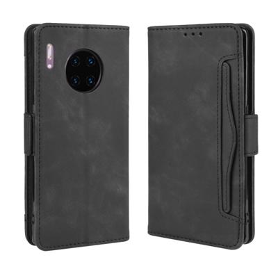 Portemonnee stijl huid voelen kalf patroon lederen draagtas voor Huawei mate 30 Pro met aparte kaartsleuf (zwart)