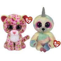 Ty - Knuffel - Beanie Buddy - Lainey Leopard & Cooper Sloth - thumbnail