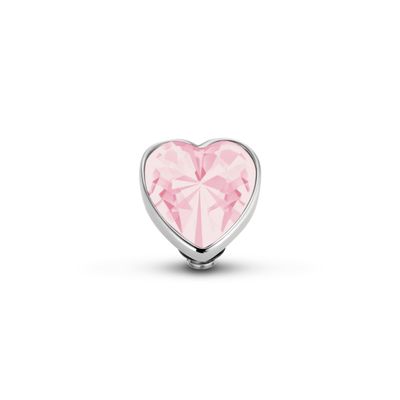 Melano Twisted Heart Steentje Milk Pink Zilver