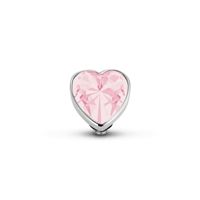 Melano Twisted Heart Steentje Milk Pink Zilver