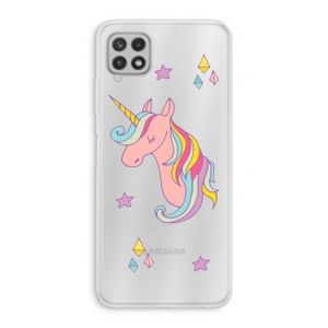 Roze eenhoorn: Samsung Galaxy A22 4G Transparant Hoesje